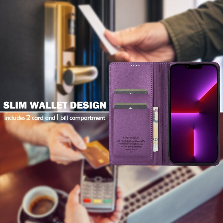 For iPhone 11 Pro LC.IMEEKE L1 Series Frosted Fine Texture PU Phone Case(Purple) - iPhone 11 Pro Cases by LC.IMEEKE | Online Shopping UK | buy2fix