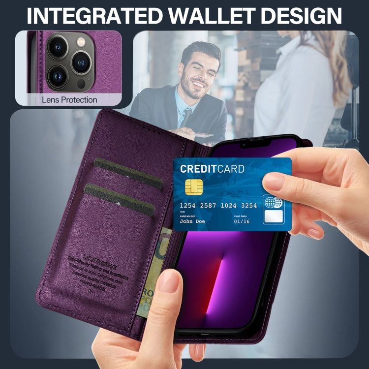 For iPhone 11 Pro LC.IMEEKE L1 Series Frosted Fine Texture PU Phone Case(Purple) - iPhone 11 Pro Cases by LC.IMEEKE | Online Shopping UK | buy2fix