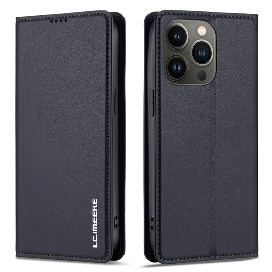 For iPhone 12 Pro Max LC.IMEEKE L1 Series Frosted Fine Texture PU Phone Case(Black) - iPhone 12 Pro Max Cases by LC.IMEEKE | Online Shopping UK | buy2fix