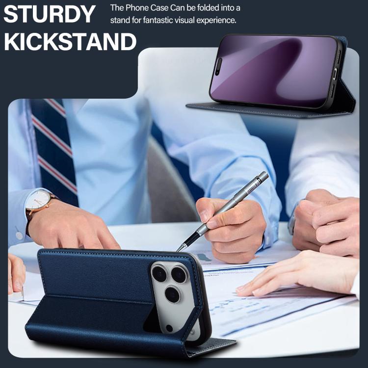 For iPhone 17 Pro Max LC.IMEEKE L1 Series Frosted Fine Texture PU Phone Case(Blue) - iPhone 17 Pro Max Cases by LC.IMEEKE | Online Shopping UK | buy2fix