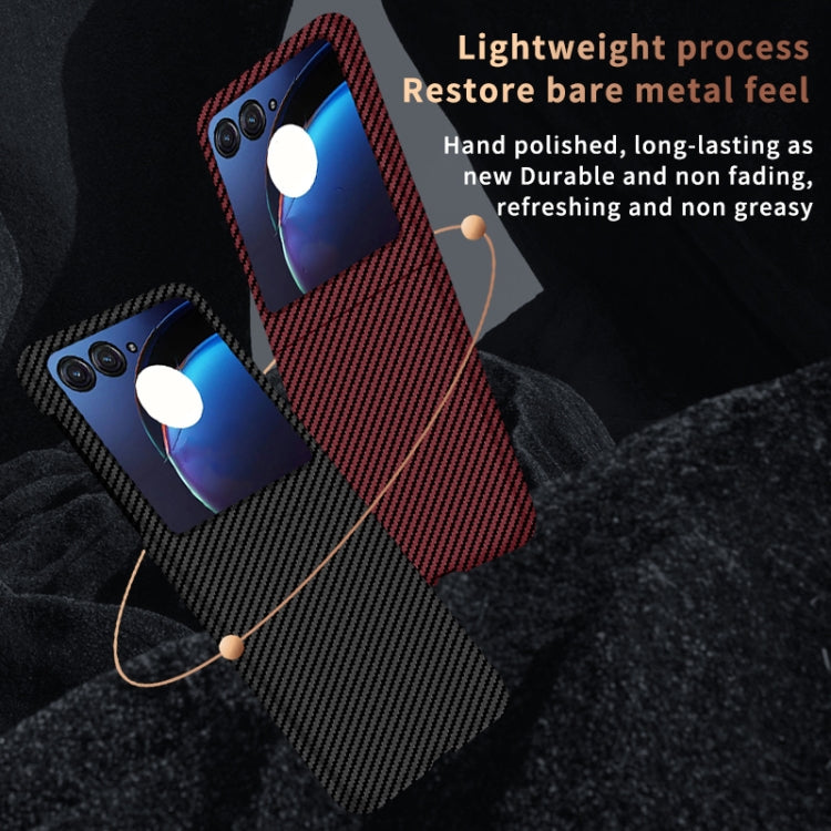 For Motorola Razr 50 Ultra Carbon Fiber Texture Shockproof Phone Case(Black Red) - Motorola Cases by buy2fix | Online Shopping UK | buy2fix