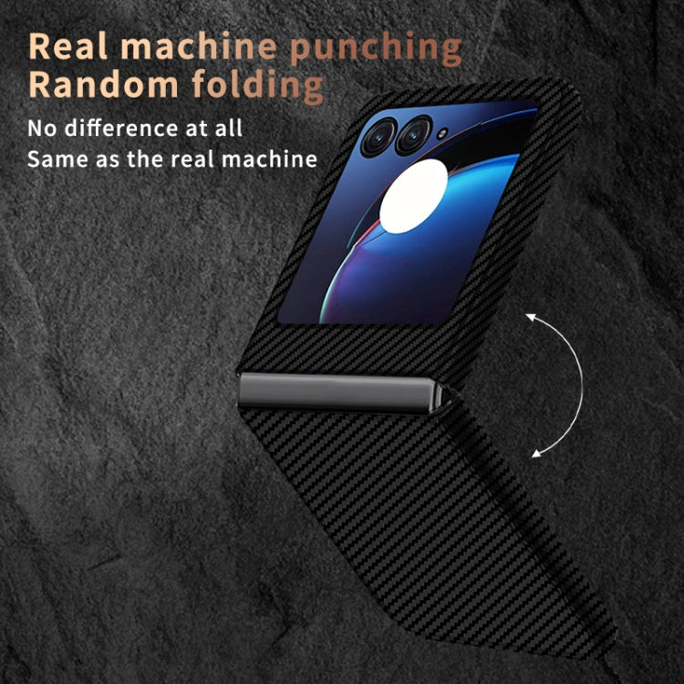 For Motorola Razr 50 Carbon Fiber Texture Shockproof Phone Case(Blue Purple) by buy2fix
