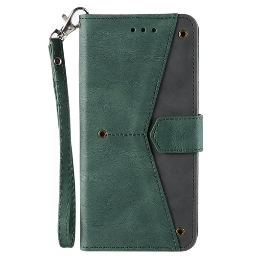 For iPhone 16 Plus Nail Skin Feel Stitching Calf Texture Leather Phone Case(Green) by buy2fix