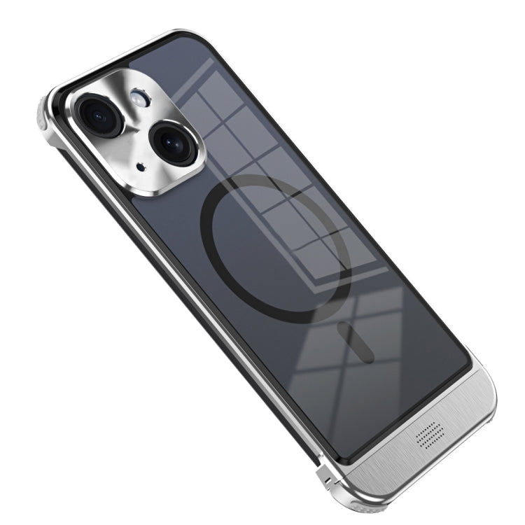 For iPhone 15 Metal Scissor Design Aroma MagSafe Phone Case(Silver) - iPhone 15 Cases by buy2fix | Online Shopping UK | buy2fix