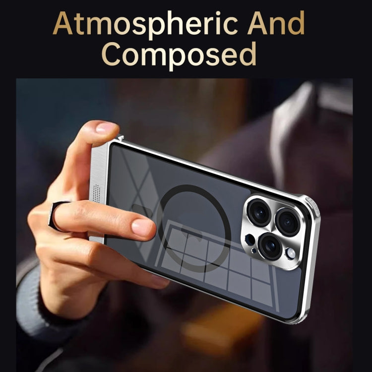 For iPhone 15 Pro Metal Scissor Design Aroma MagSafe Phone Case(Black) - iPhone 15 Pro Cases by buy2fix | Online Shopping UK | buy2fix