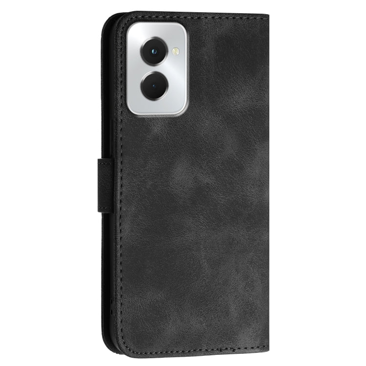 For Motorola Moto G Power 5G 2024 Grid Butterfly Embossed Pattern Leather Phone Case with Lanyard(Black) - Motorola Cases by buy2fix | Online Shopping UK | buy2fix