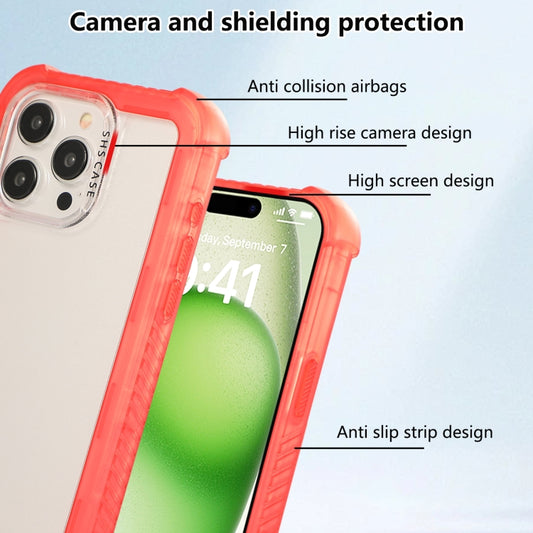 For iPhone 16 Plus Transparent Matte TPU Hybrid PC 3-in-1 Phone Case(Orange) by buy2fix