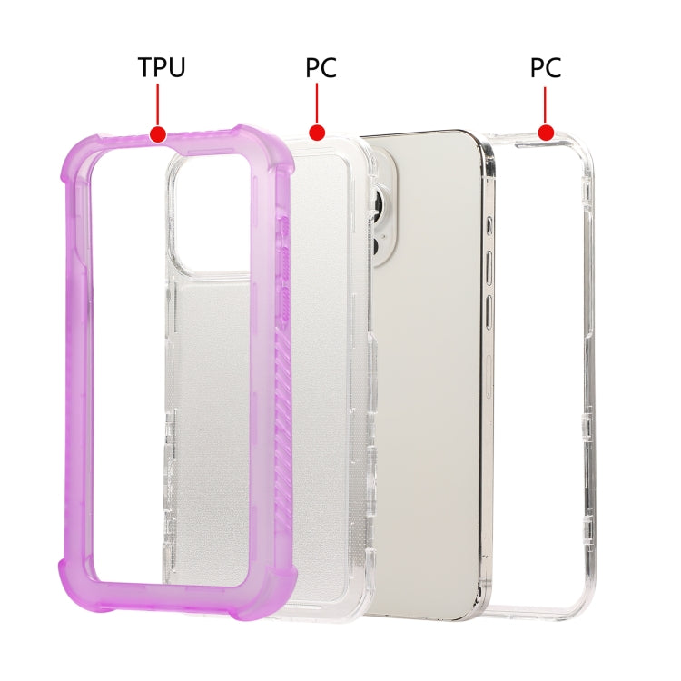 For iPhone 16 Pro Max Transparent Matte TPU Hybrid PC 3-in-1 Phone Case(White) by buy2fix