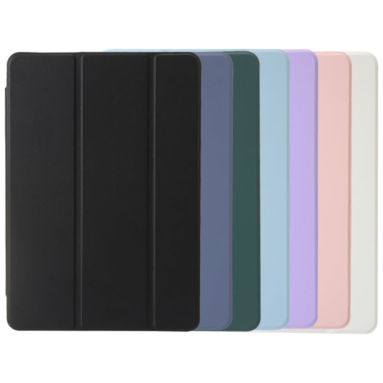 For Huawei Matepad SE 11 2024 Clear Acrylic 3-Fold Leather Tablet Case(Dark Green) by buy2fix