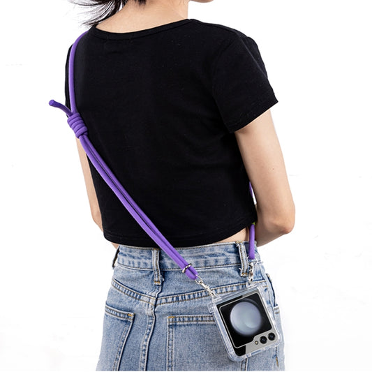 For Samsung Galaxy Z Flip6 / Flip7 FE GKK Airbag Hinge Full Coverage Phone Case with Crossbody Rope(Purple) by GKK