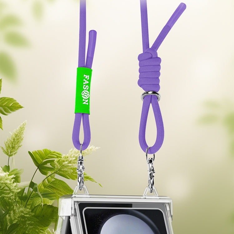 For Samsung Galaxy Z Flip5 GKK Airbag Hinge Full Coverage Phone Case with Crossbody Rope(Yellow) by GKK