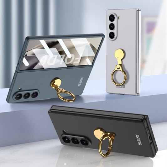 For Samsung Galaxy Z Fold6 GKK Integrated Ultra-thin Triaxial Ring Holder PC Phone Case(Silver) by GKK