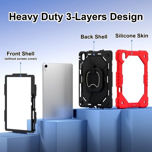 For Huawei Matepad 11.5 2023 Contrast Color Robot Silicone Hybrid PC Tablet Case(Red Black) by buy2fix