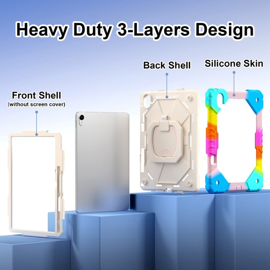 For Huawei Matepad 11.5 2023 Contrast Color Robot Silicone Hybrid PC Tablet Case(Colorful Blue) by buy2fix