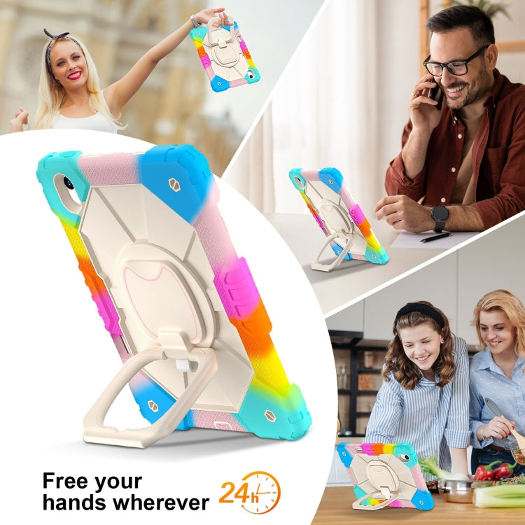 For Huawei Matepad 11.5 2023 Contrast Color Robot Silicone Hybrid PC Tablet Case(Colorful Blue) by buy2fix