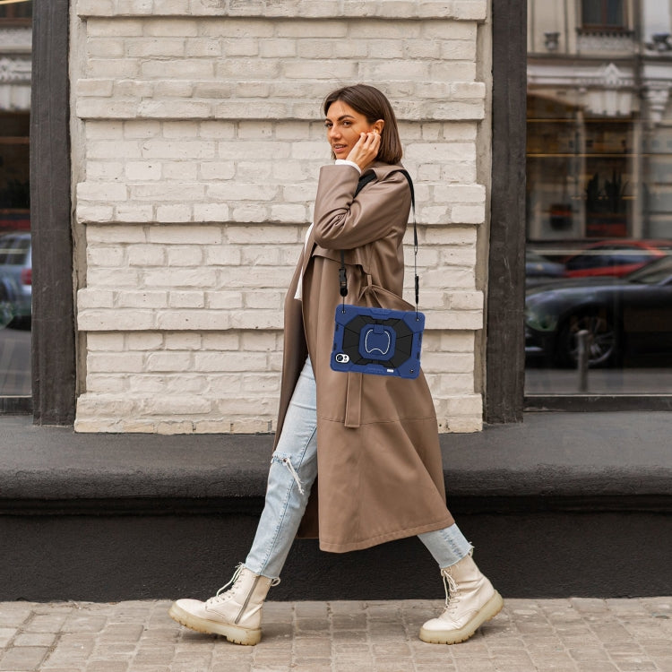 For Huawei MatePad Air 12 2024 Contrast Color Robot Silicone Hybrid PC Tablet Case(Navy Black) by buy2fix