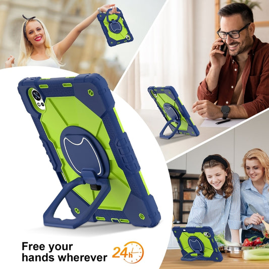 For Huawei MatePad Air 12 2024 Contrast Color Robot Silicone Hybrid PC Tablet Case(Navy Yellow Green) by buy2fix