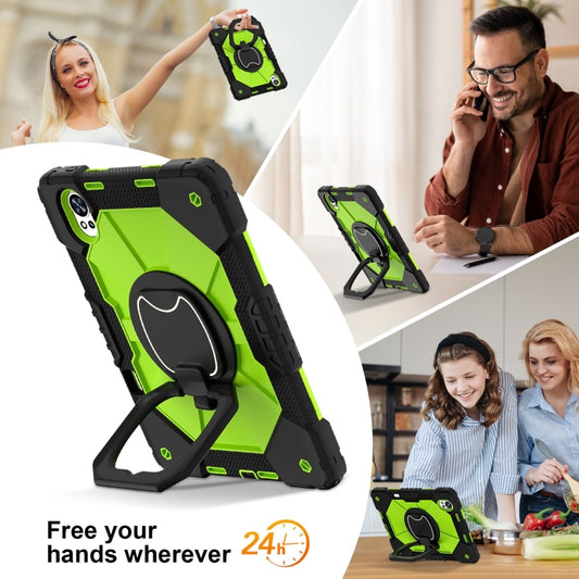 For Huawei MatePad Air 12 2024 Contrast Color Robot Silicone Hybrid PC Tablet Case(Black Yellow Green) by buy2fix