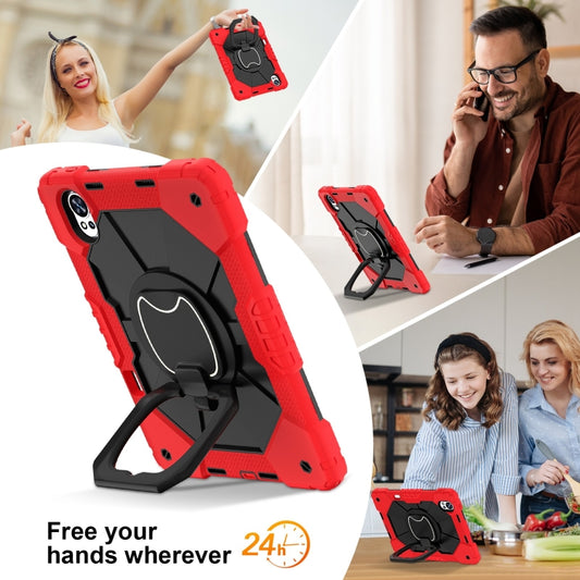 For Huawei MatePad Air 12 2024 Contrast Color Robot Silicone Hybrid PC Tablet Case(Red Black) by buy2fix
