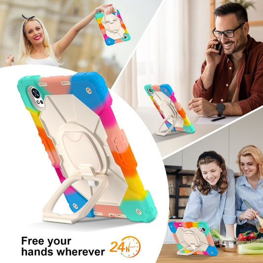 For Huawei MatePad Air 12 2024 Contrast Color Robot Silicone Hybrid PC Tablet Case(Colorful Blue) by buy2fix