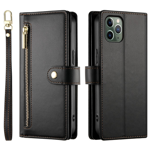 For iPhone 11 Pro Nine Card-slot Zipper Wallet Bag Leather Phone Case(Black) - iPhone 11 Pro Cases by buy2fix | Online Shopping UK | buy2fix