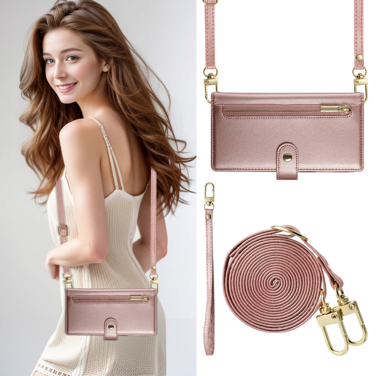 For iPhone 16e Nine Card-slot Zipper Wallet Bag Leather Phone Case(Pink) by buy2fix