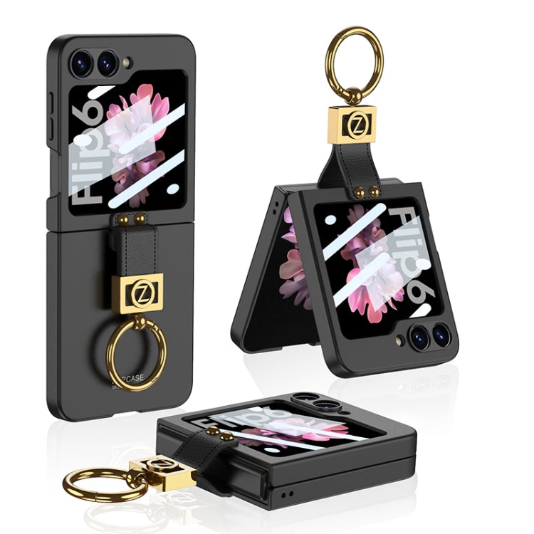 For Samsung Galaxy Z Flip6 / Flip7 FE GKK Integrated Ultra-thin Phone Case with Z Ring Holder(Black) - Galaxy Z Flip6 5G Cases by GKK | Online Shopping UK | buy2fix