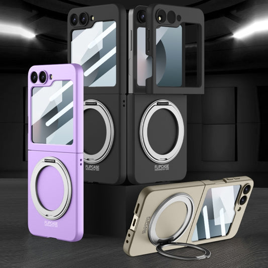 For Samsung Galaxy Z Flip6 / Flip7 FE GKK Integrated Ultra-thin MagSafe Phone Case with Ring Holder(Silver) by GKK