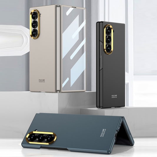 For Samsung Galaxy Z Fold6 GKK Integrated Ultra-thin Electroplating Lens Frame Phone Case(Titanium Grey) by GKK