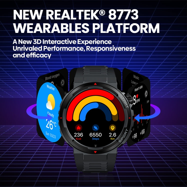 Zeblaze Ares 3 Plus 1.43 inch Fitness & Wellness Smart Watch Supports 24H Health Monitoring(Lava Black) - Smart Watches by Zeblaze | Online Shopping UK | buy2fix