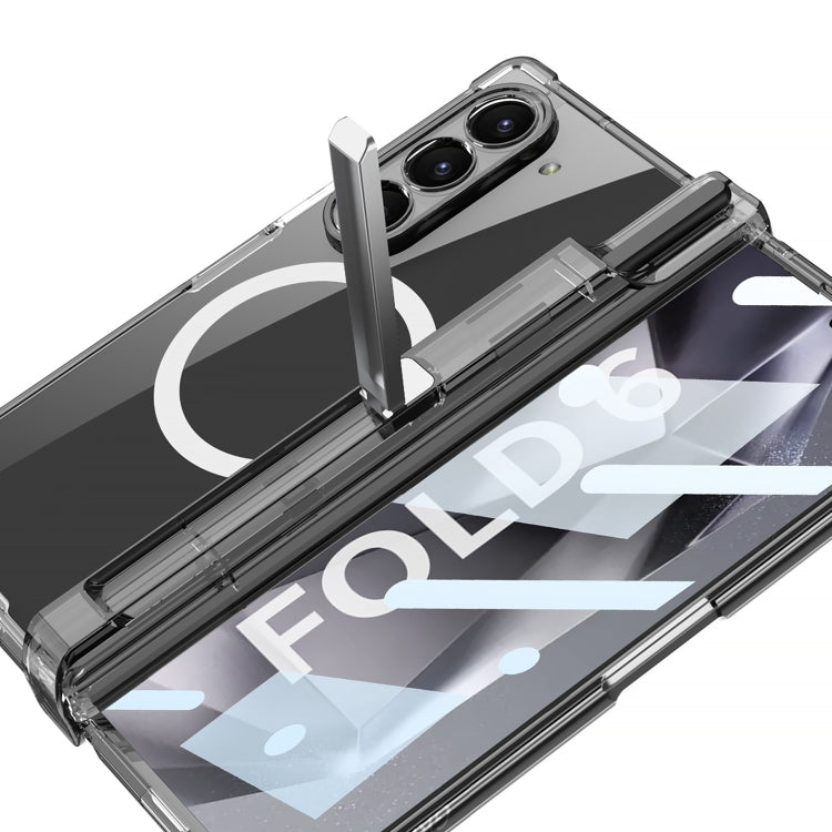 For Samsung Galaxy Z Fold6 GKK Integrated Airbag Hinge Full Coverage MagSafe Phone Case with Holder / Pen Box, Not Included Pen(Green) by GKK