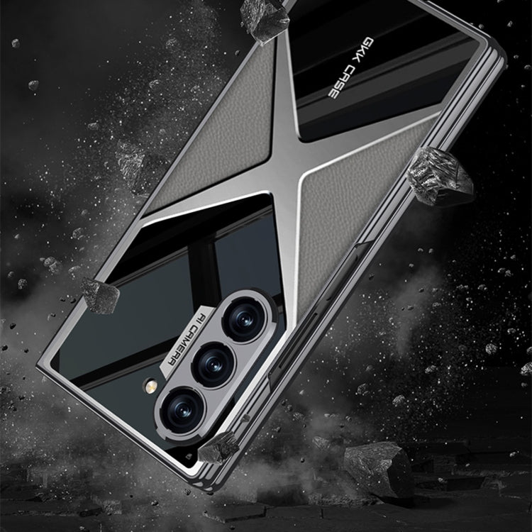 For Samsung Galaxy Z Fold6 GKK Integrated Leather Electroplating Supersonic Speed Shockproof Phone Case(Black) by GKK