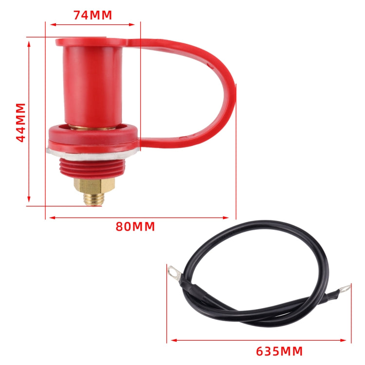 Pair 250A Car Stud Battery Charger Binding Post(Black + Red) by buy2fix