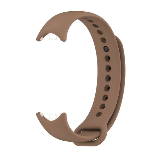 For Xiaomi Smart Band 9 / 8 MIJOBS Metal Buckle Solid Color Silicone Watch Band(Coffee Color) by MIJOBS
