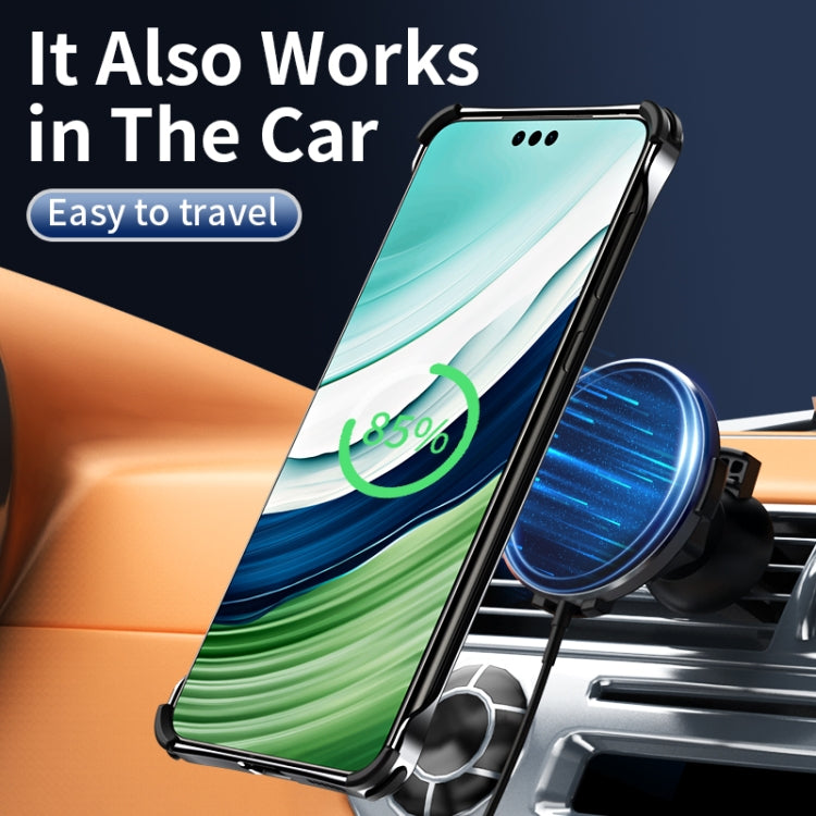 For Huawei Mate 60 Pro Auspicious Cloud Series MagSafe Metal Phone Case with Bracket(Grey) - Huawei Cases by buy2fix | Online Shopping UK | buy2fix