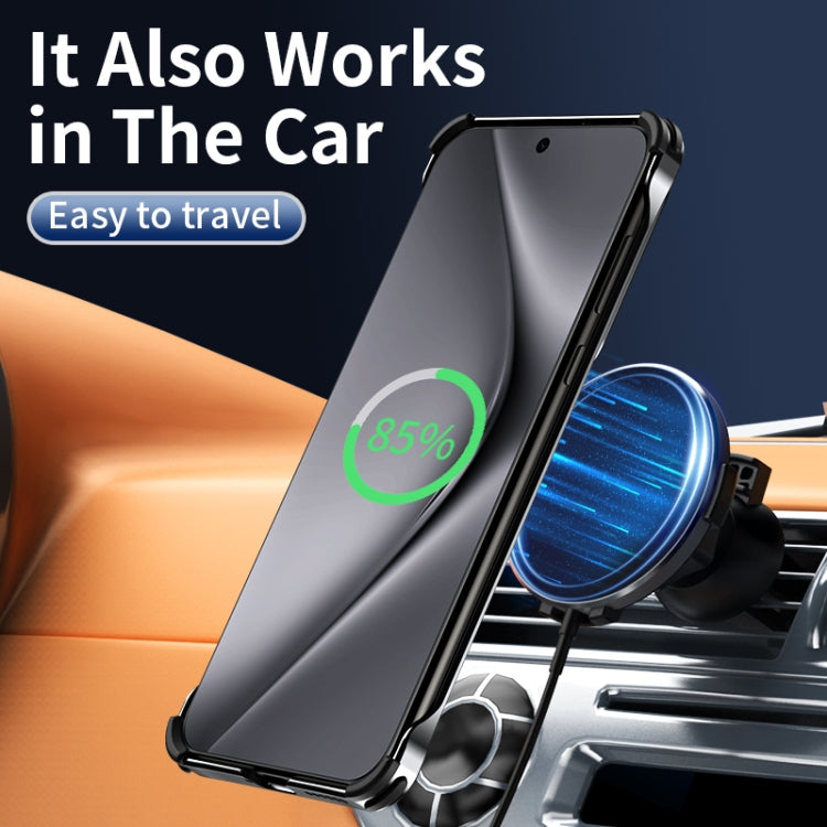 For Huawei Pura 70 Pro Auspicious Cloud Series MagSafe Metal Phone Case with Bracket(Silver) - Huawei Cases by buy2fix | Online Shopping UK | buy2fix