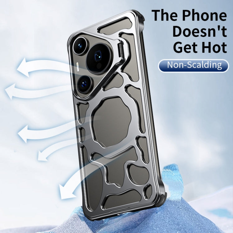 For Huawei Pura 70 Ultra Auspicious Cloud Series MagSafe Metal Phone Case with Bracket(Silver) - Huawei Cases by buy2fix | Online Shopping UK | buy2fix