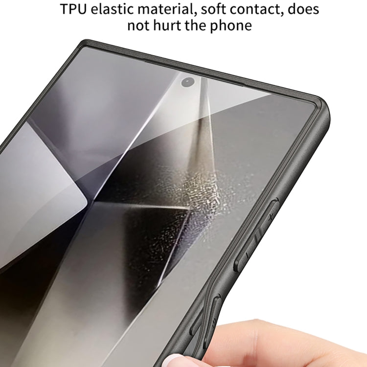 For Samsung Galaxy S23 Ultra 5G GKK Metal Paint Skin Feel Leather Full Coverage Phone Case(Titanium Grey) by GKK