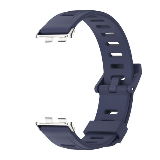 For Honor Band 10 / 9 MIJOBS Flat Hole Breathable TPU Watch Band(Midnight Blue Silver) by MIJOBS