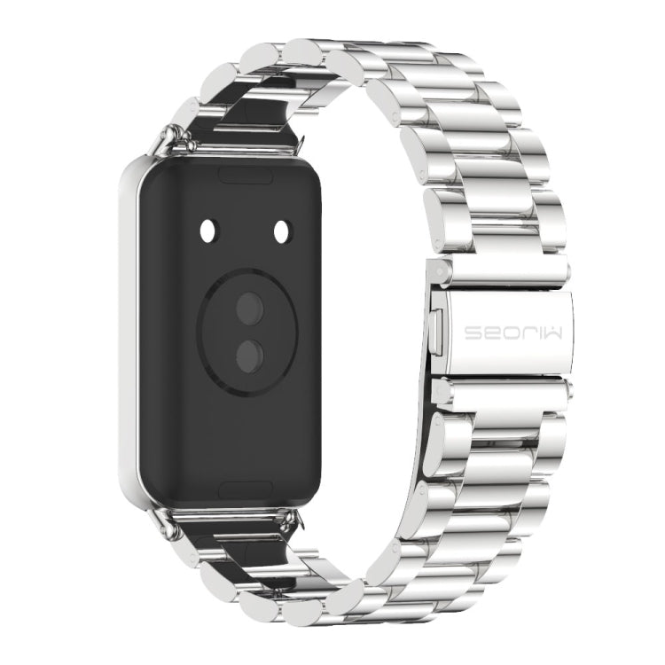 For Honor Band 10 / 9 MIJOBS Three-Beads Stainless Steel Watch Band(Silver) - Watch Bands by MIJOBS | Online Shopping UK | buy2fix