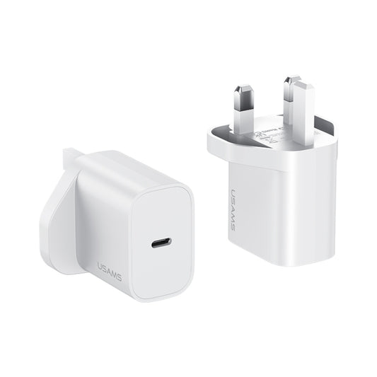 USAMS CC227 20W Fast Charging Charger Set, USB-C / Type-C to 8 Pin(UK Plug) by USAMS