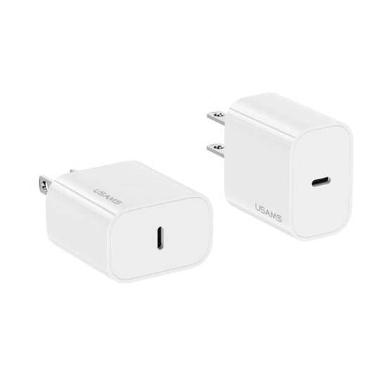 USAMS CC228 20W Fast Charging Charger Set, USB-C / Type-C to 8 Pin(US Plug) by USAMS