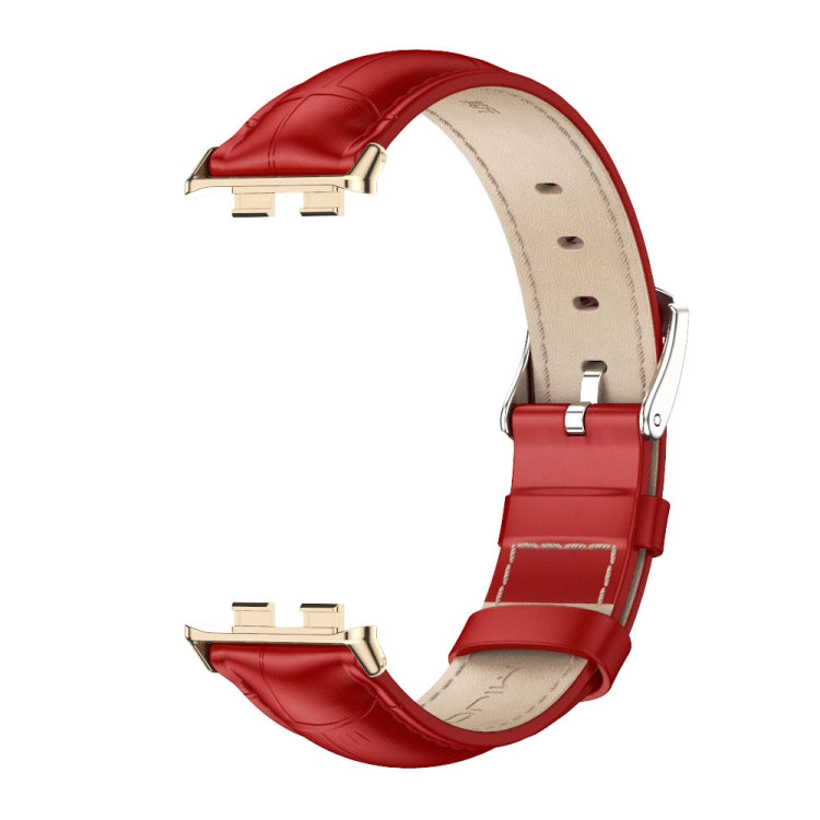 For Honor Band 10 / 9 MIJOBS Cowhide Leather Watch Band(Bamboo Red Light Gold) - Watch Bands by MIJOBS | Online Shopping UK | buy2fix