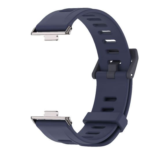 For Huawei Watch Fit3 MIJOBS Flat Hole Silicone Watch Band(Midnight Blue Black) by MIJOBS