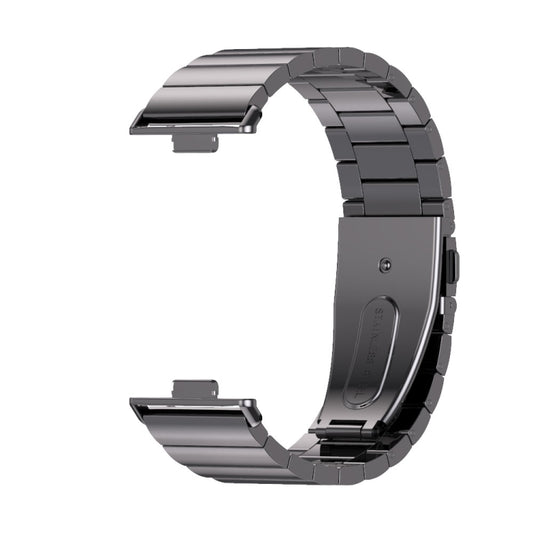 For Huawei Watch Fit3 MIJOBS Bamboo Stainless Steel Watch Band(Black) by MIJOBS