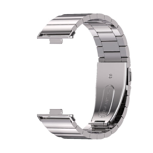 For Huawei Watch Fit3 MIJOBS Bamboo Stainless Steel Watch Band(Silver) by MIJOBS