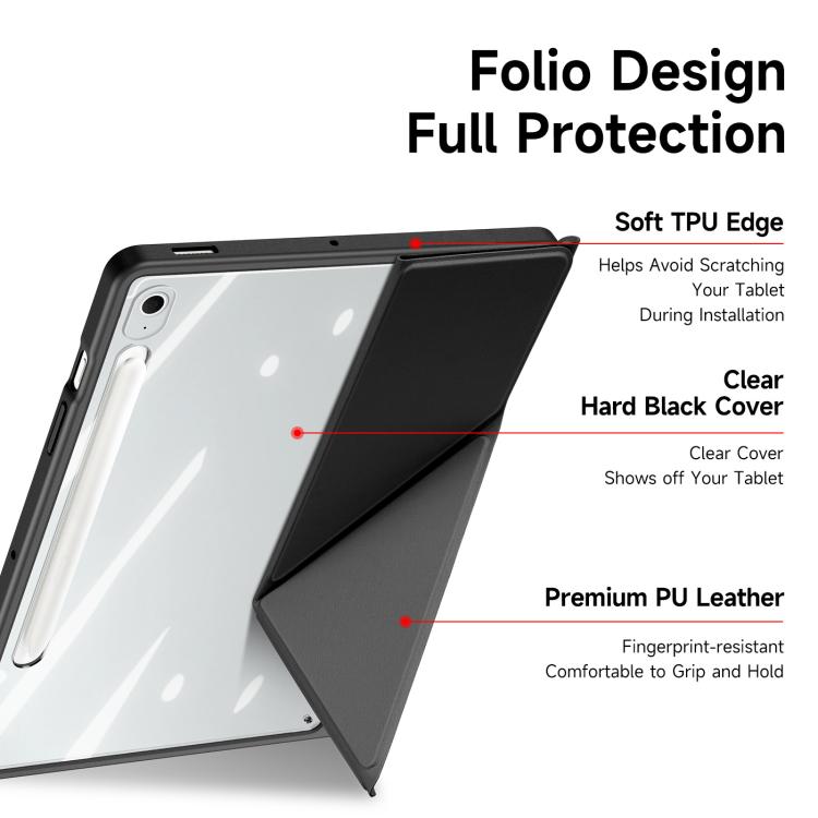 For Samsung Galaxy Tab S10 FE+ DUX DUCIS Magi Series Smart Leather Tablet Case(Black) - Galaxy Tab S10 FE+ by DUX DUCIS | Online Shopping UK | buy2fix