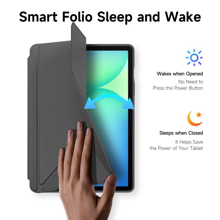 For Samsung Galaxy Tab S10 FE+ DUX DUCIS Magi Series Smart Leather Tablet Case(Grey) - Galaxy Tab S10 FE+ by DUX DUCIS | Online Shopping UK | buy2fix
