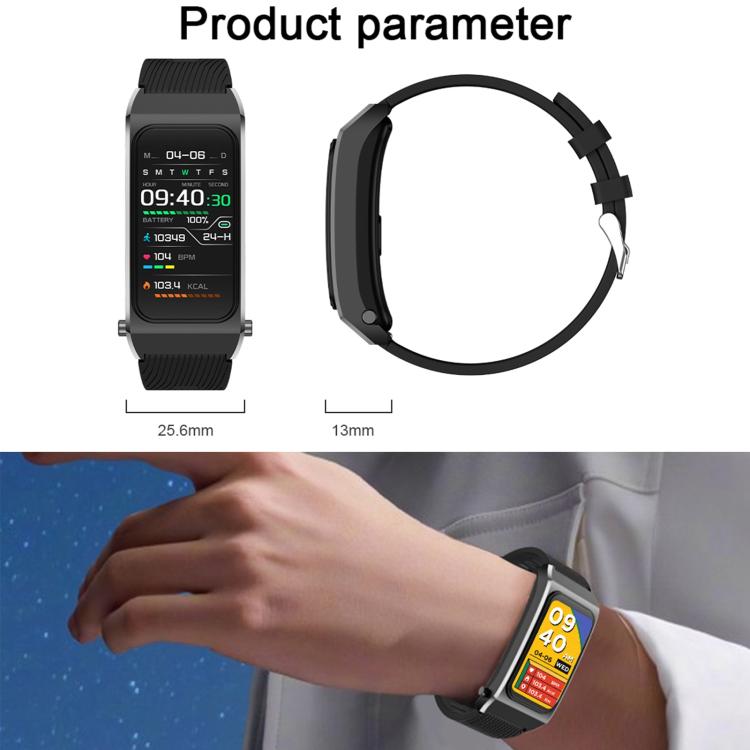 B7 Pro 1.5 inch 2 in 1 Bluetooth Earphone Silicone Strap Smart Watch, Support Heart Rate / Sleep Monitoring(Black) by buy2fix