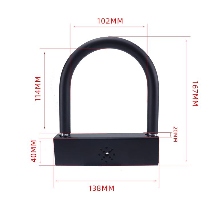 Car U-shaped Anti-theft Alarm Lock(Black) by buy2fix